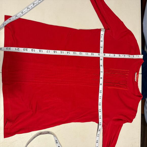 Vintage 90's PRADA red tab‎ long sleeve top Womans Small pop of red - Picture 6 of 10